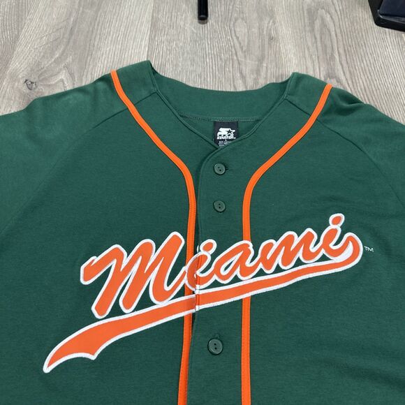 Starter Miami Hurricanes Baseball Jersey Men's Large College University NCAA - Picture 3 of 5